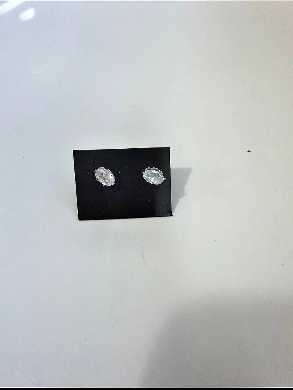 Crystal Stud Earrings in Silver Like New